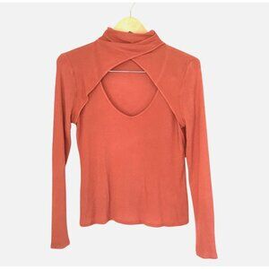 Venus Womens Ribbed Knit Long Sleeve Turtleneck Top - M